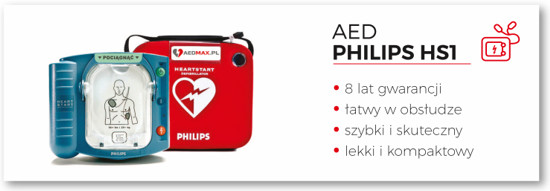 Defibrylator AED Philips HS1 z baterią i elektrodami zalety